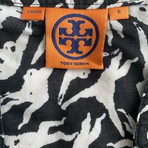 Tory Burch black & white monkey print tunic - sz 6